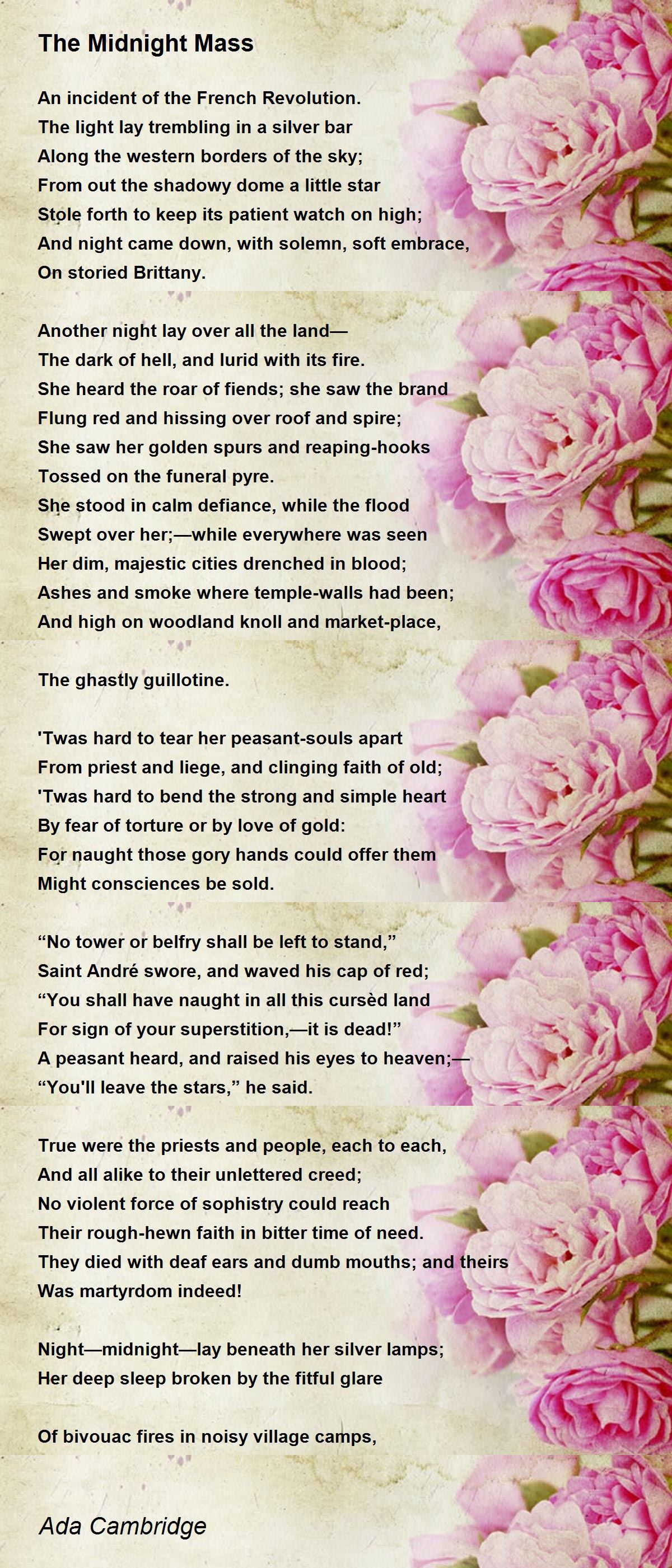 The Midnight Mass The Midnight Mass Poem by Ada Cambridge