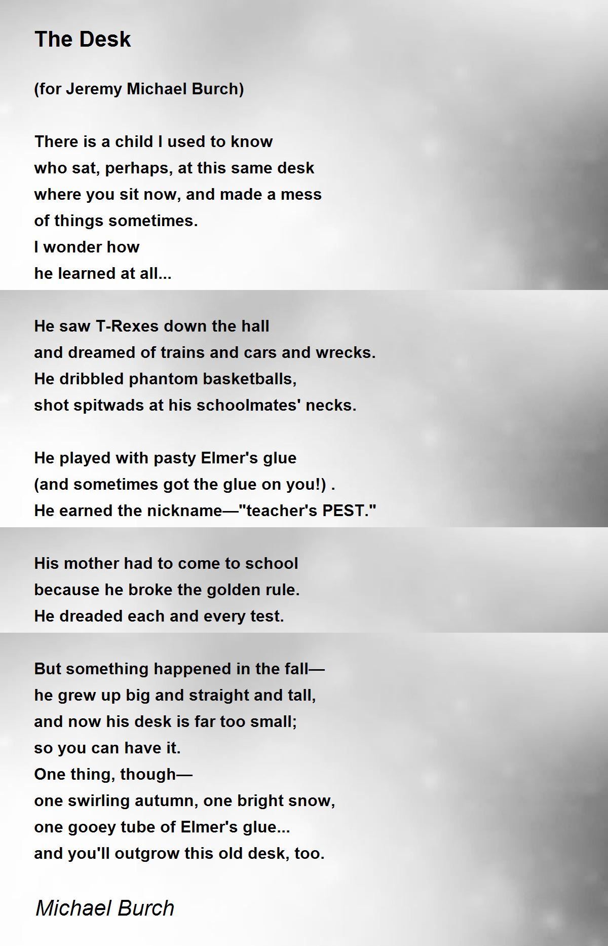 The Desk The Desk Poem by Michael Burch