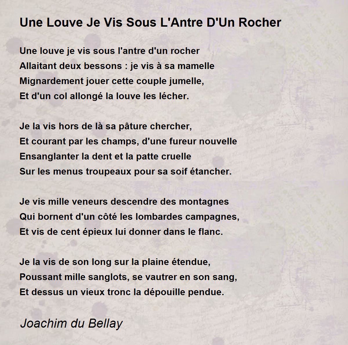 Une Louve Je Vis Sous L Antre D Un Rocher
