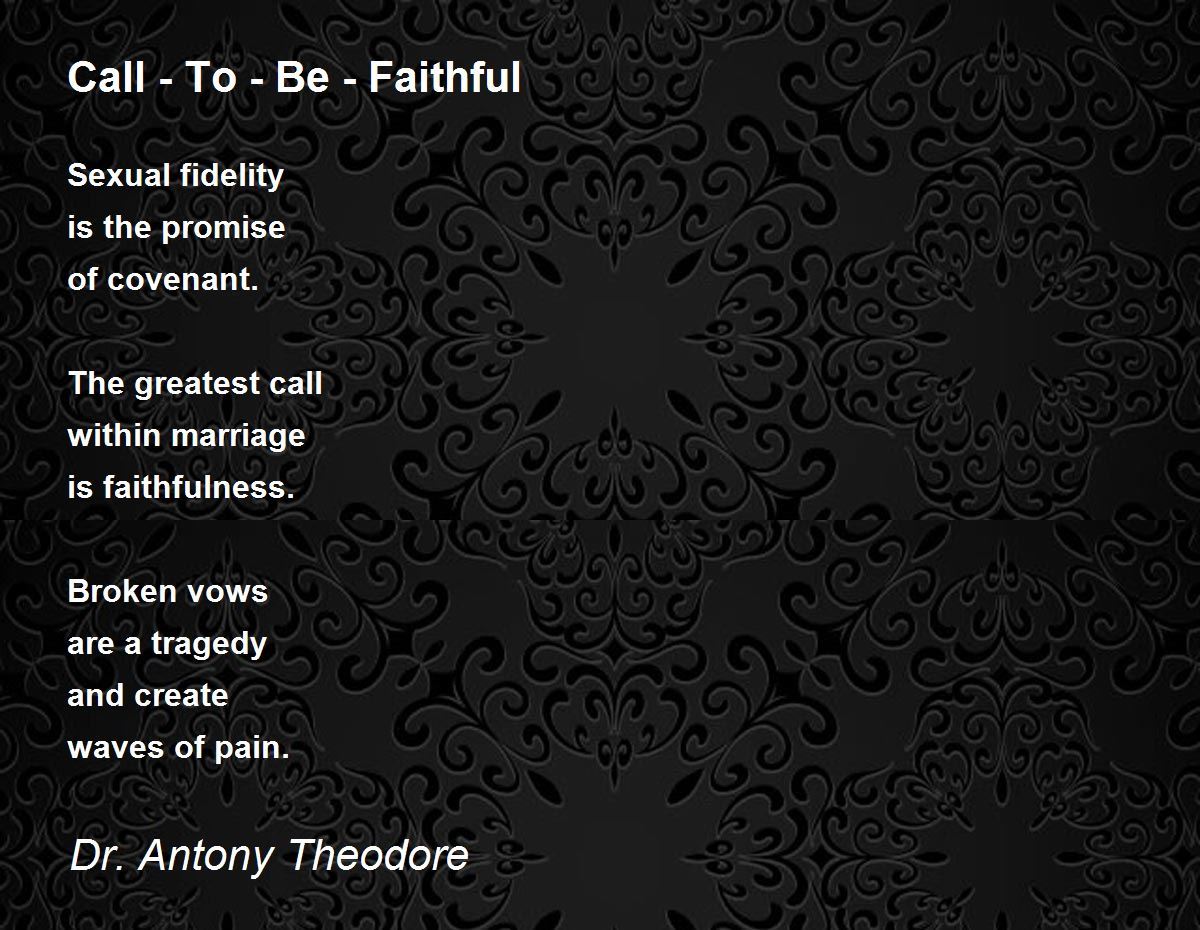 Call - To - Be - Faithful by Dr. Antony Theodore - Call - To - Be