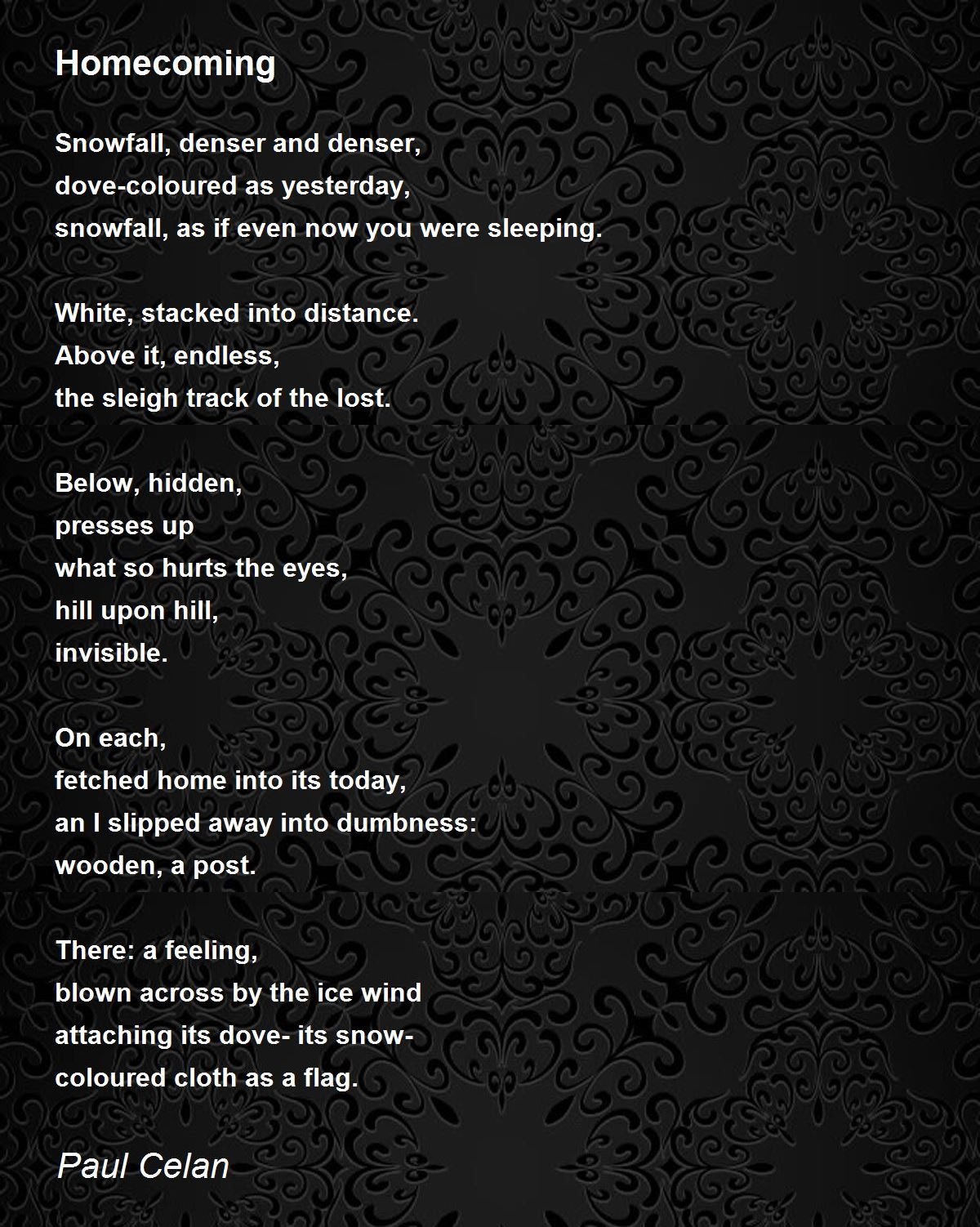 Homecoming Poem by Paul Celan - Poem Hunter