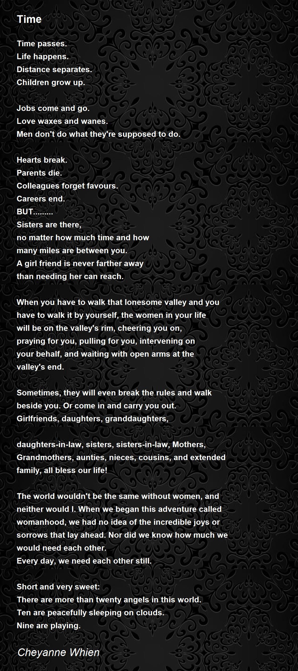 Time Poem by Cheyanne Whien Poem Hunter