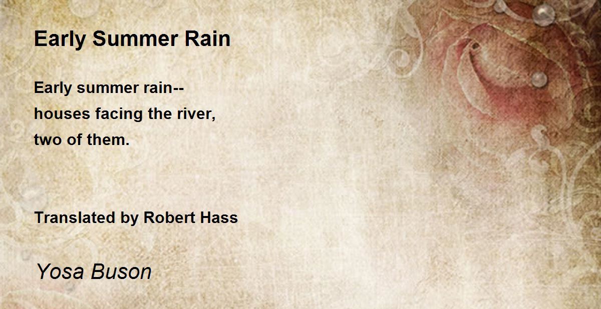 Early Summer Rain Early Summer Rain Poem by Yosa Buson