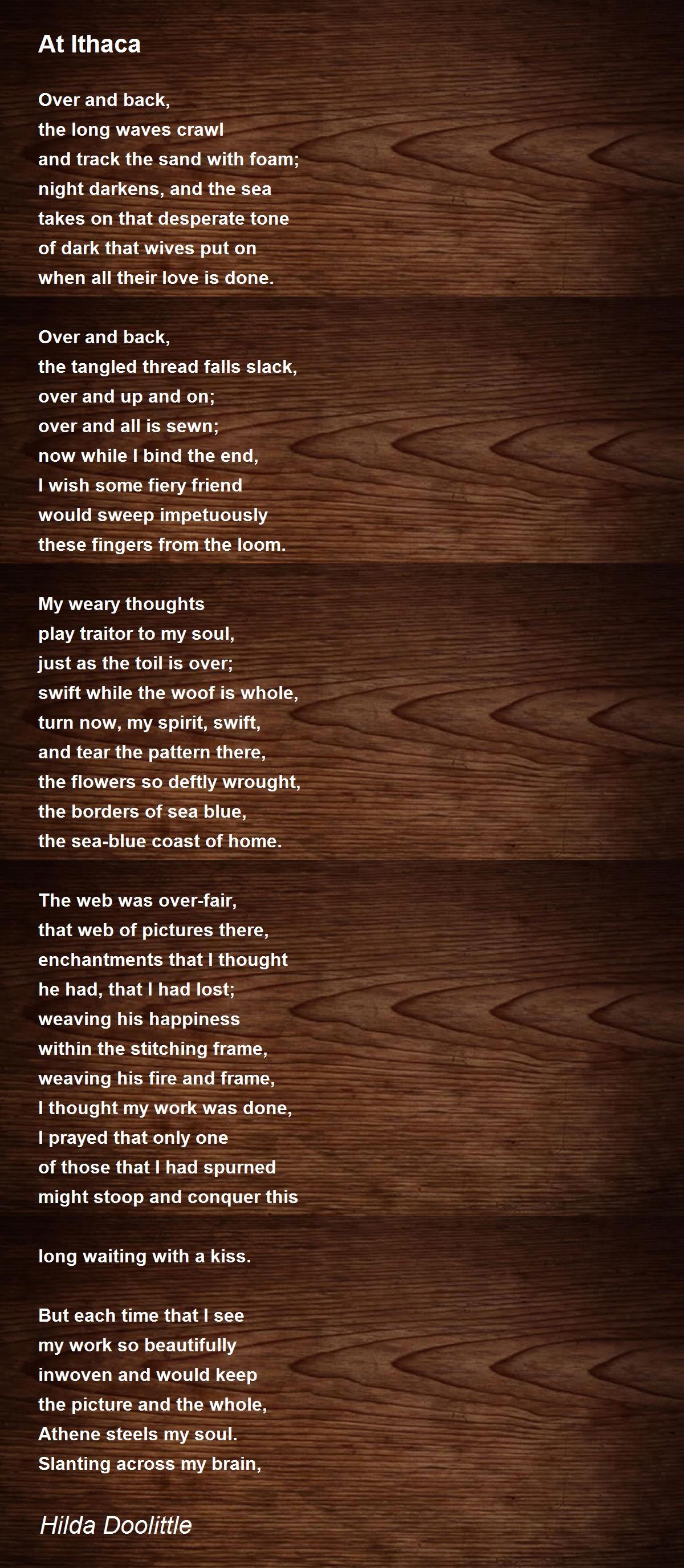 At Ithaca Poem by Hilda Doolittle - Poem Hunter