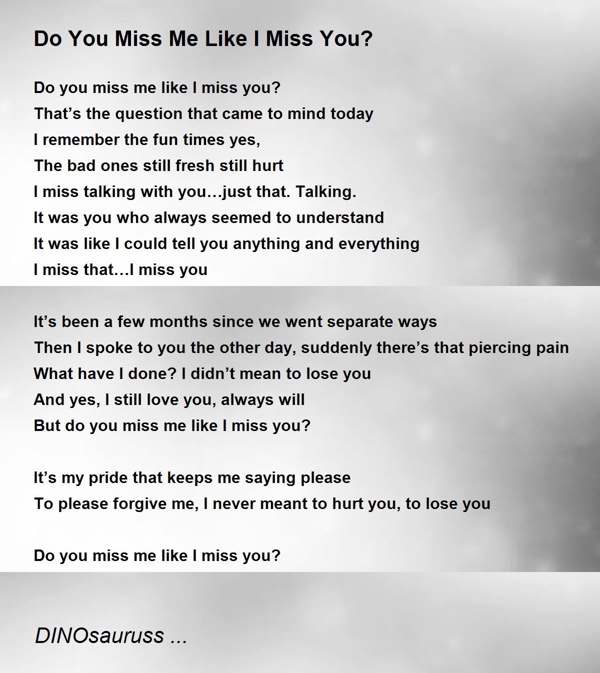 Poem we miss you 2022 Most