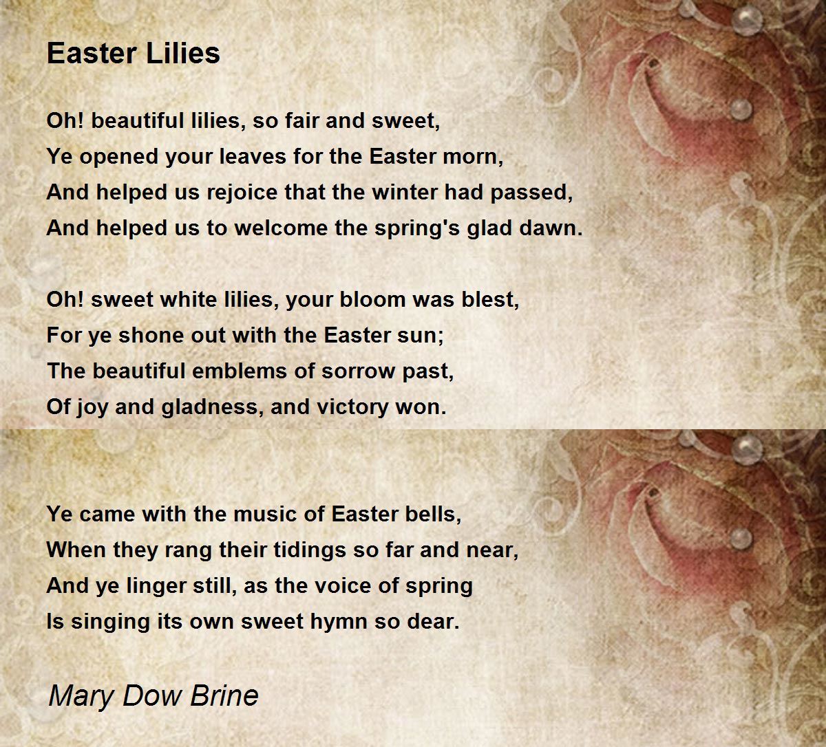 Easter Lilies Easter Lilies Poem by Mary Dow Brine