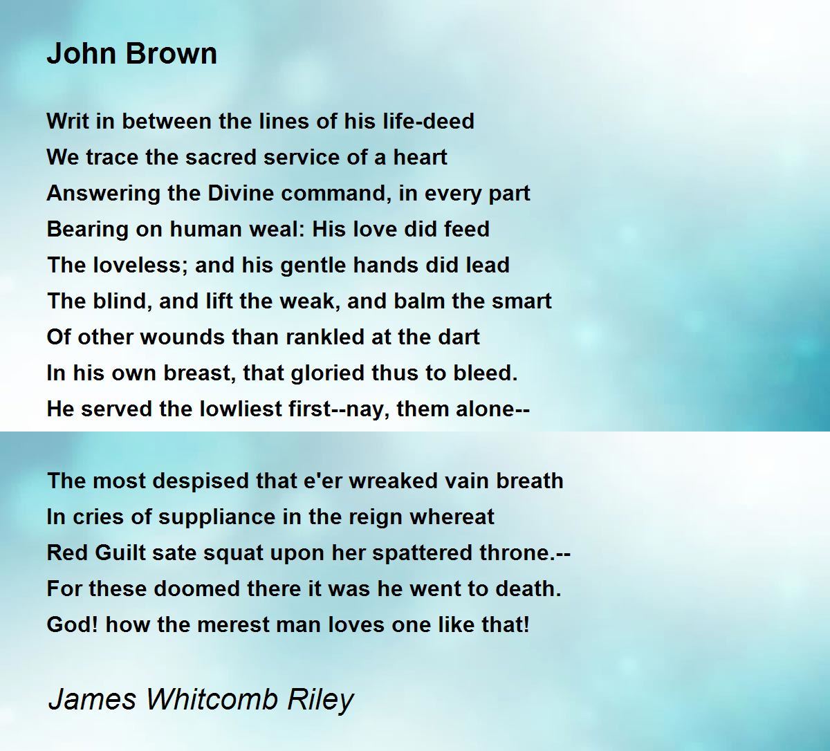 John Brown Poem by James Riley Poem Hunter