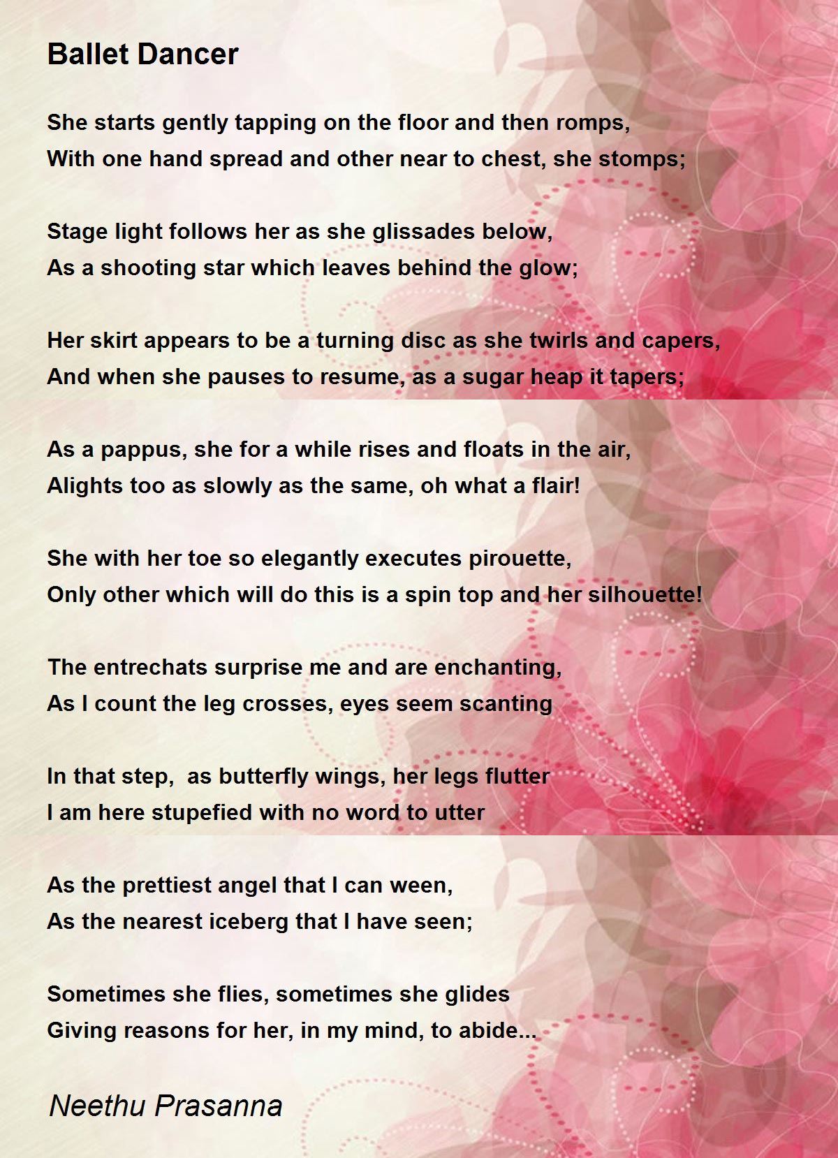 Ballet Dancer Poem by Neethu Prasanna Poem Hunter