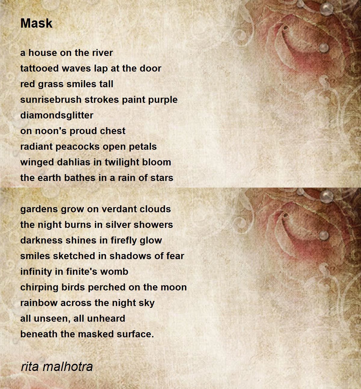 Mask Mask Poem by rita malhotra