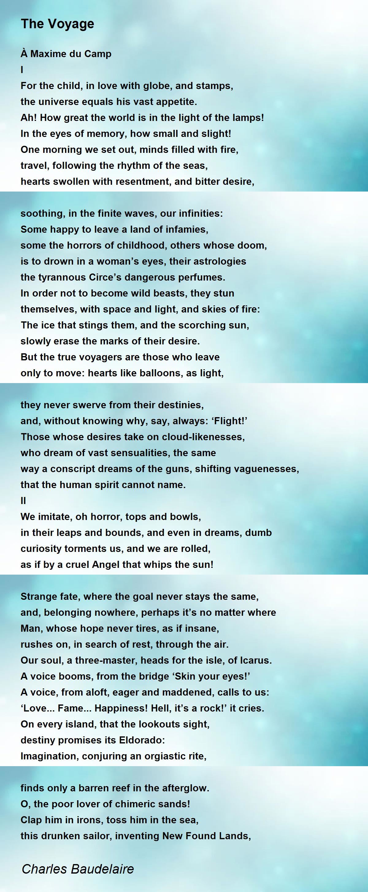 The Voyage Poem by Charles Baudelaire - Poem Hunter