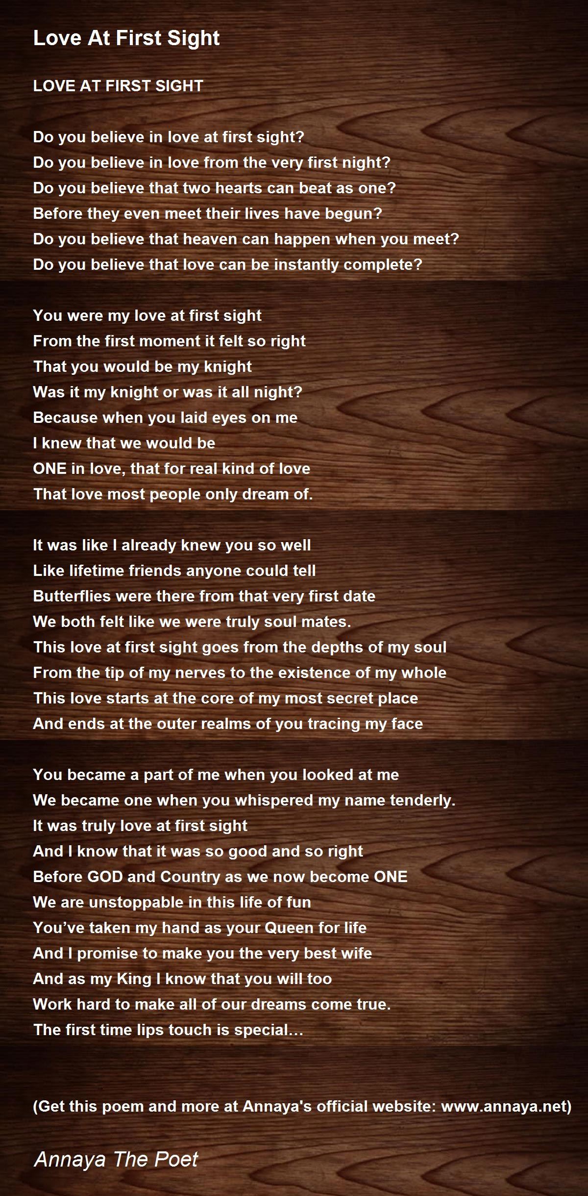 Love At First Sight Love At First Sight Poem by Annaya The Poet
