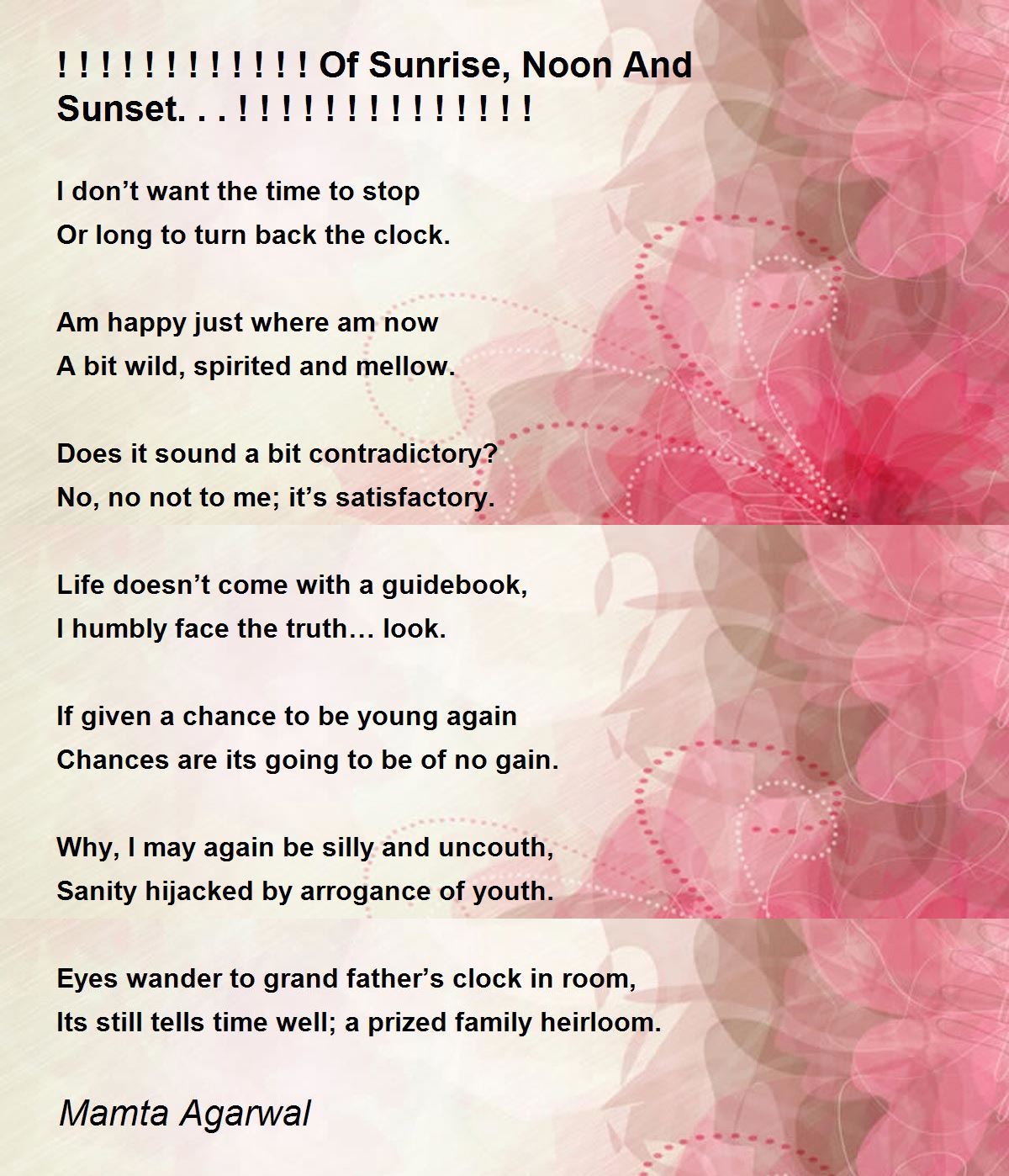 Of Sunrise, Noon And Sunset...! ! ! ! ! ! ! ! ! ! ! ! ! ! Poem by