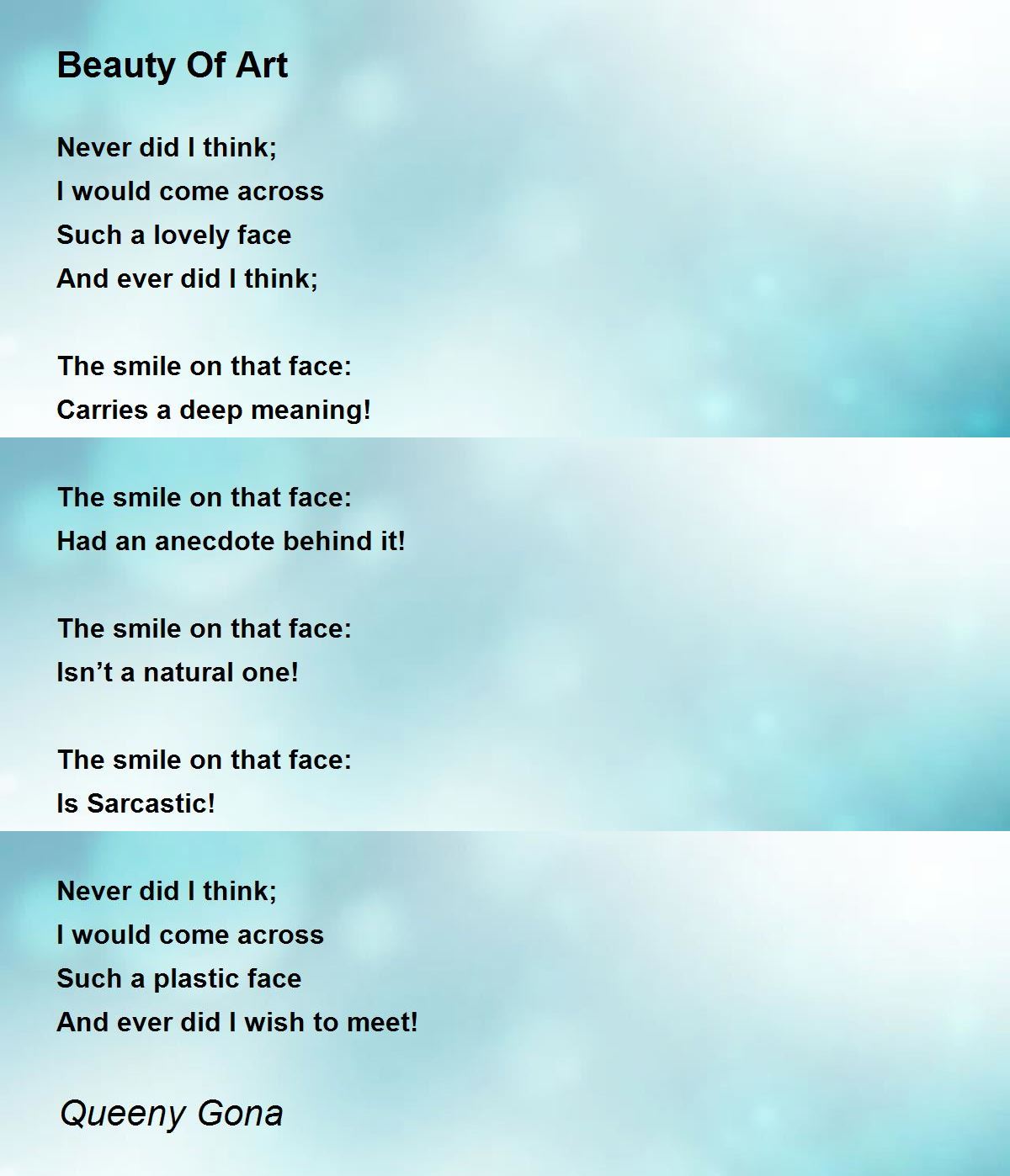 Beauty Of Art By Queeny Gona Beauty Of Art Poem