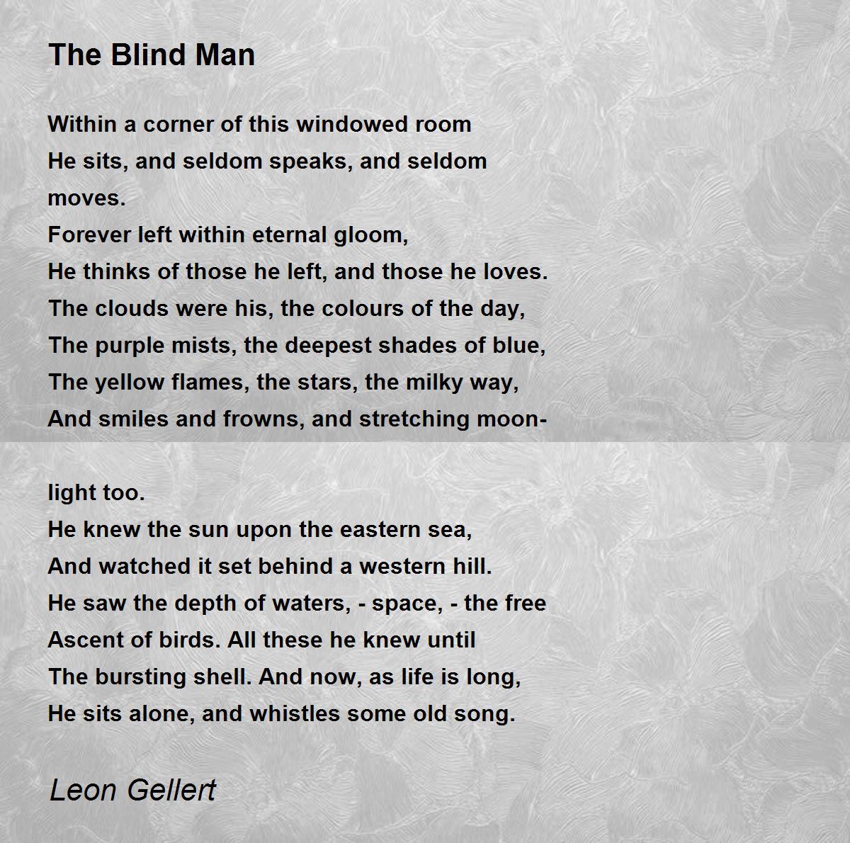 essay about blind man