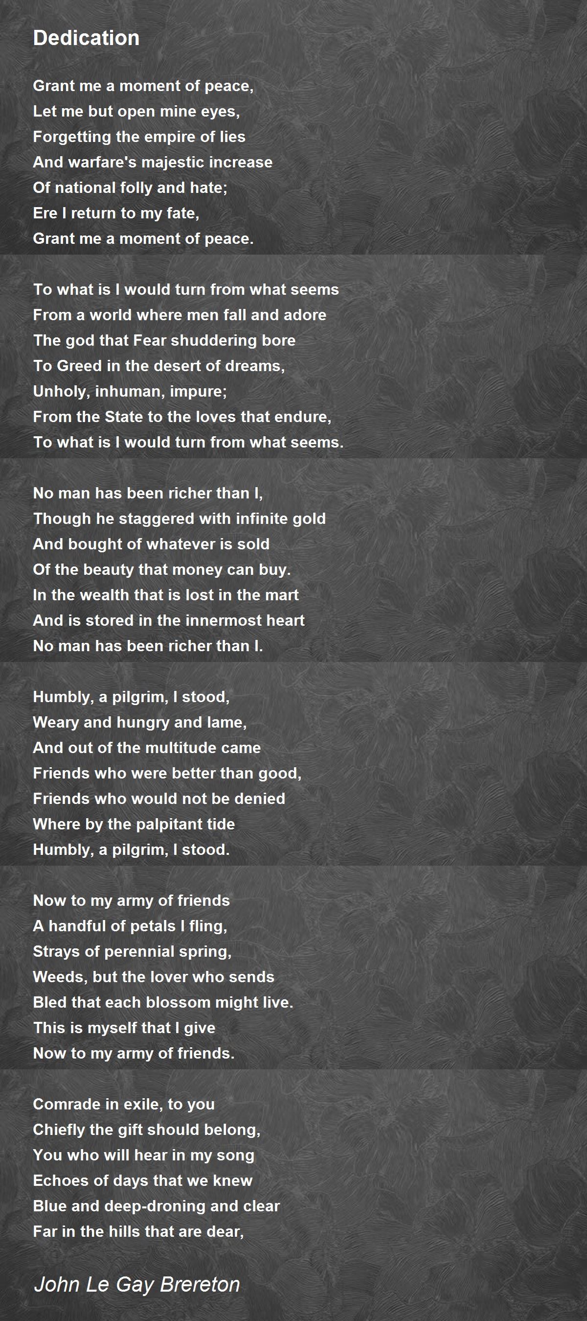 Dedication Poems