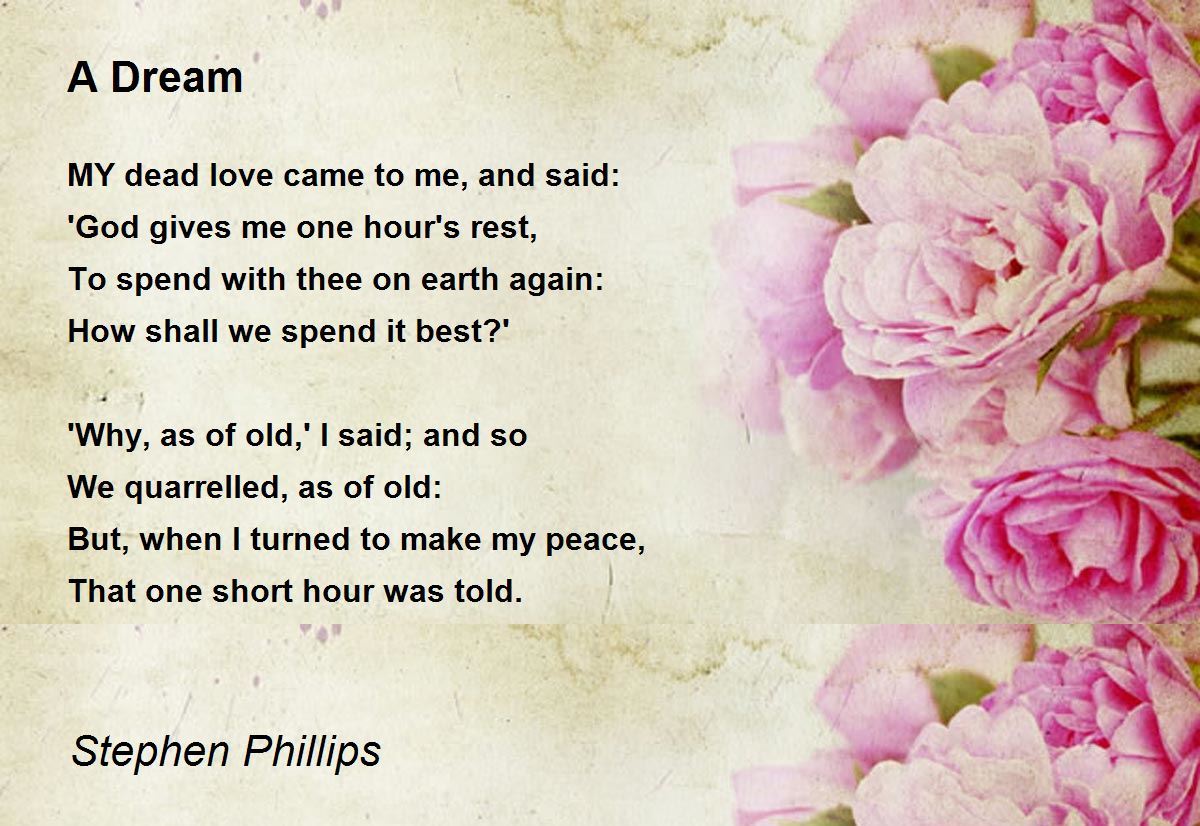 A Dream A Dream Poem by Stephen Phillips