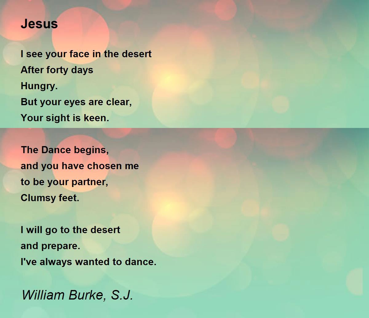 Jesus by William Burke, S.J. Jesus Poem