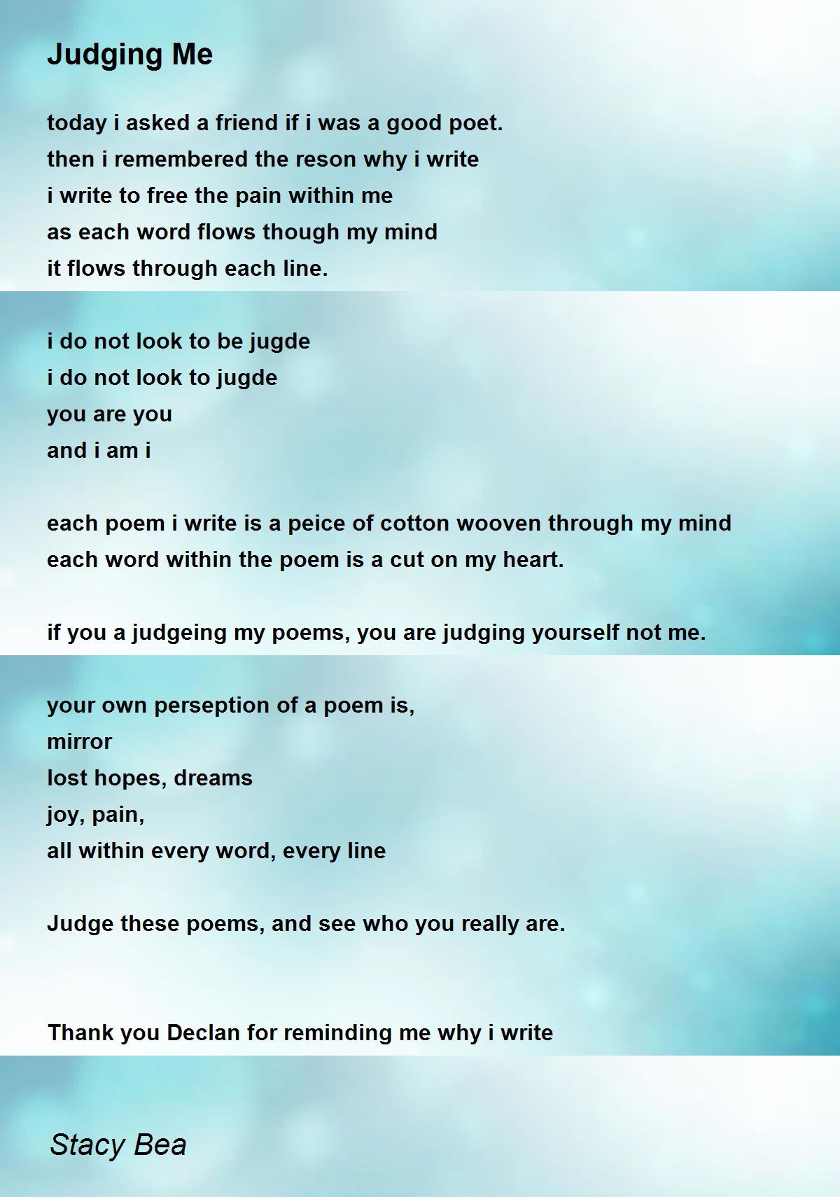 Judging Others Poems – Judging Poems – BZHV