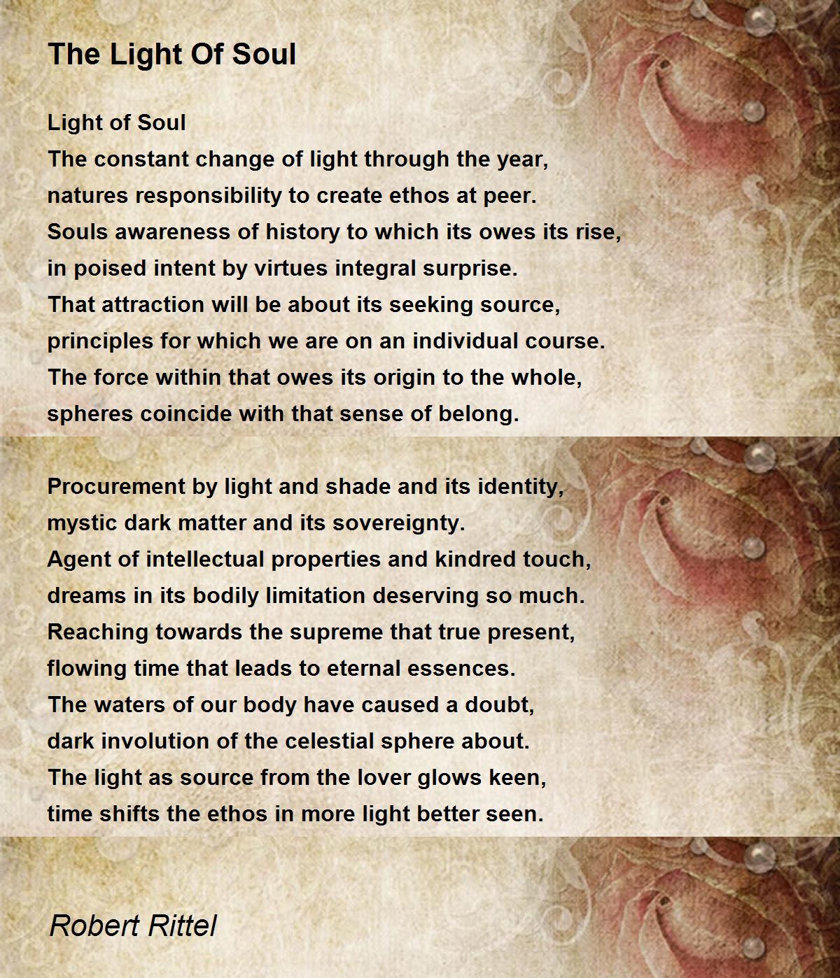 The Light Of Soul Poem by Robert Rittel - Poem Hunter