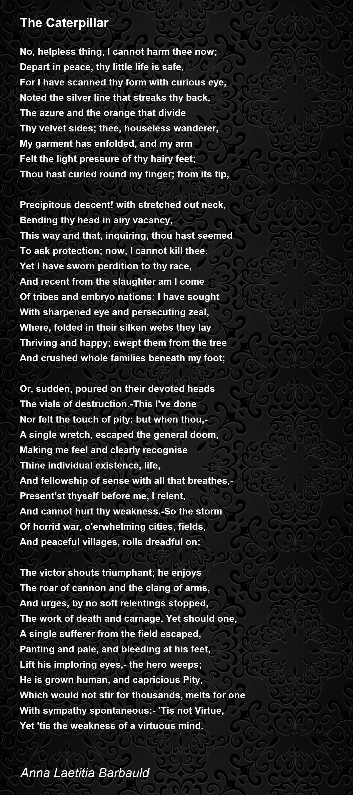 The Caterpillar Poem by Anna Laetitia Barbauld - Poem Hunter
