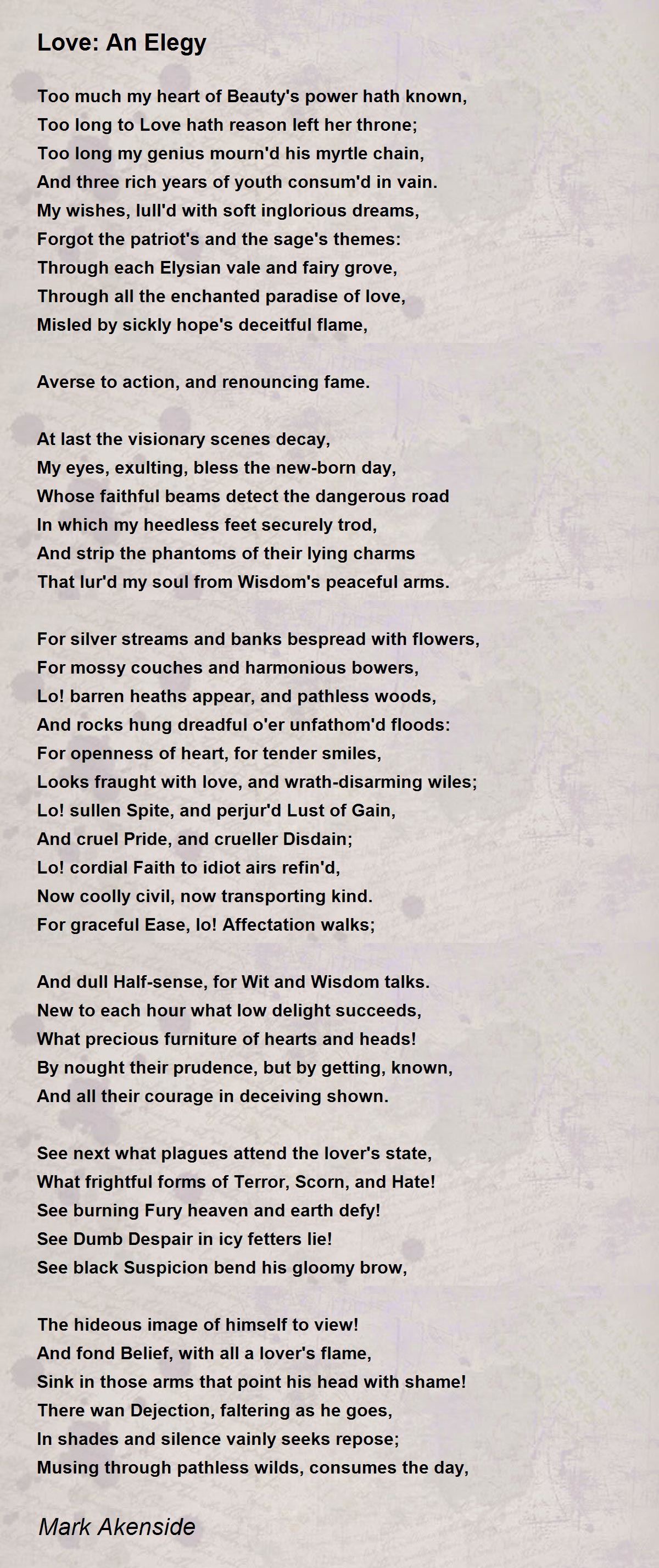 Love An Elegy Love An Elegy Poem by Mark Akenside