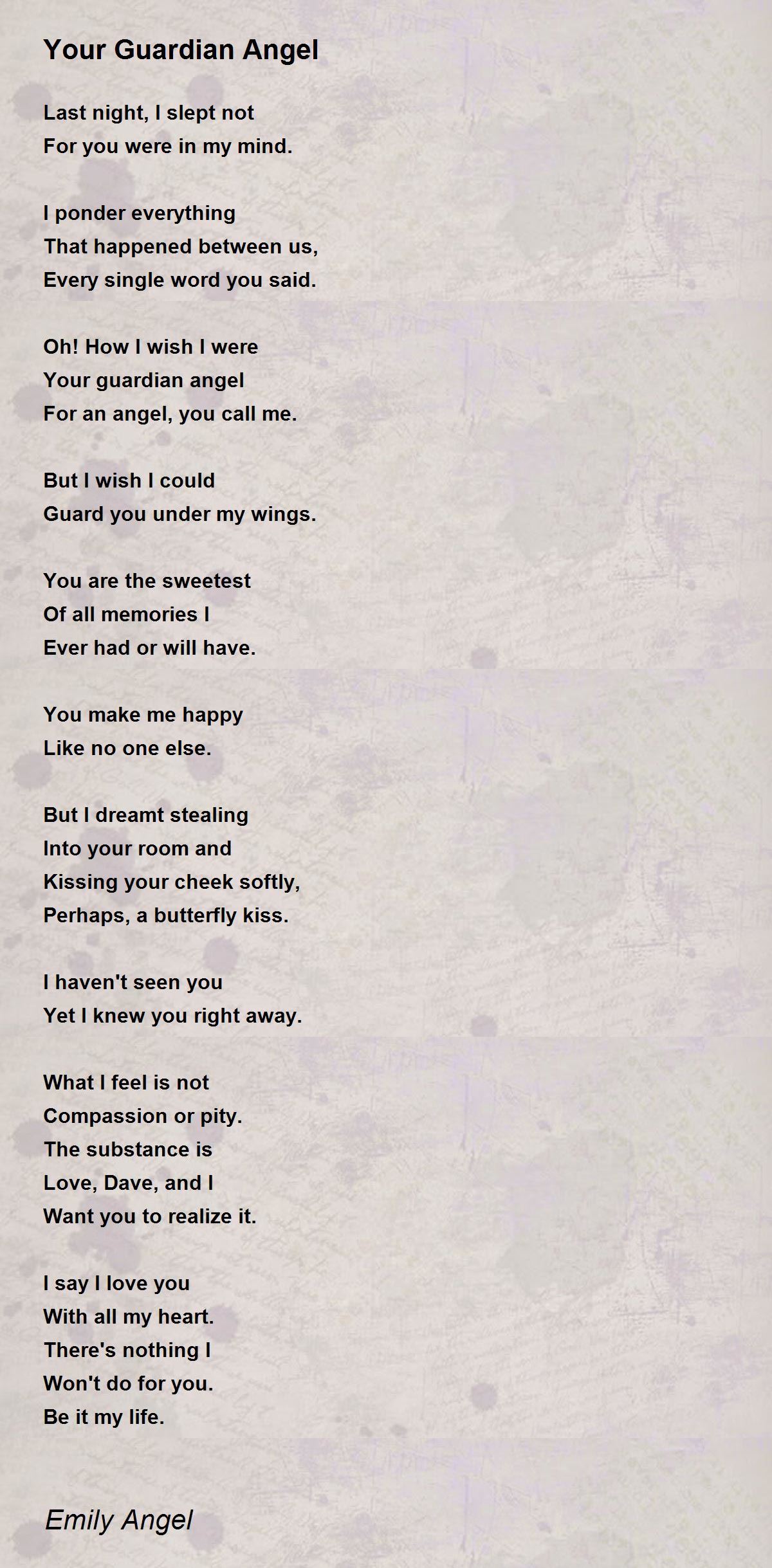 Your Guardian Angel Poem by Emily Angel - Poem Hunter