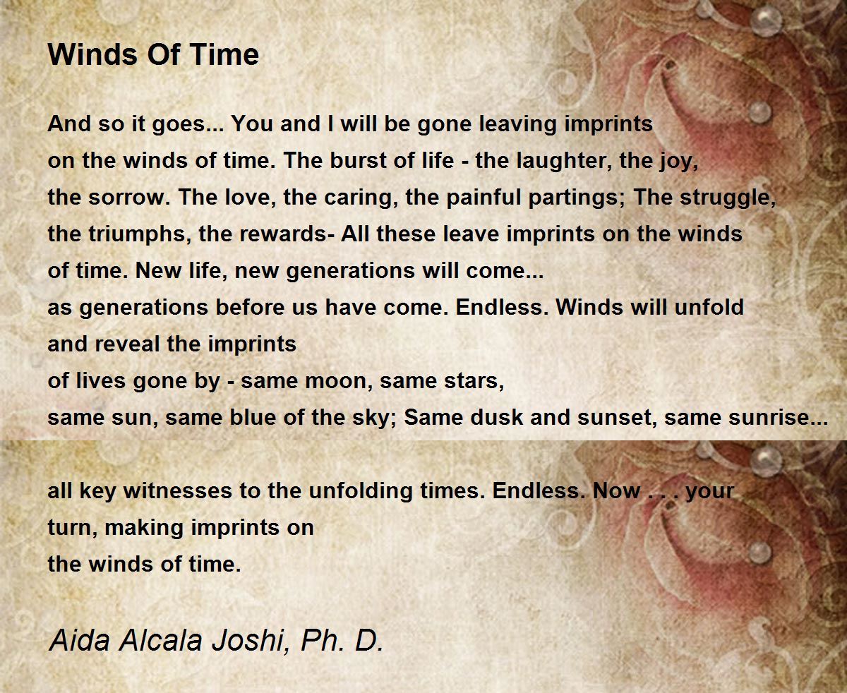 Winds Of Time Winds Of Time Poem by Aida Alcala Joshi, Ph. D.