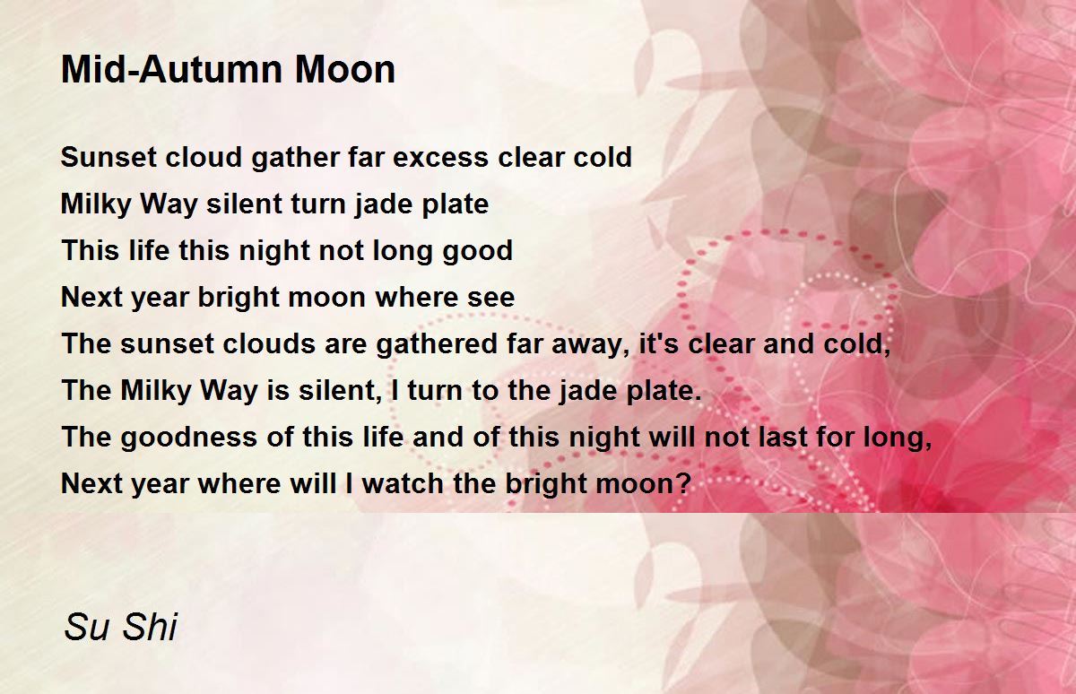 Mid-Autumn Moon Poem by Su Shi - Poem Hunter