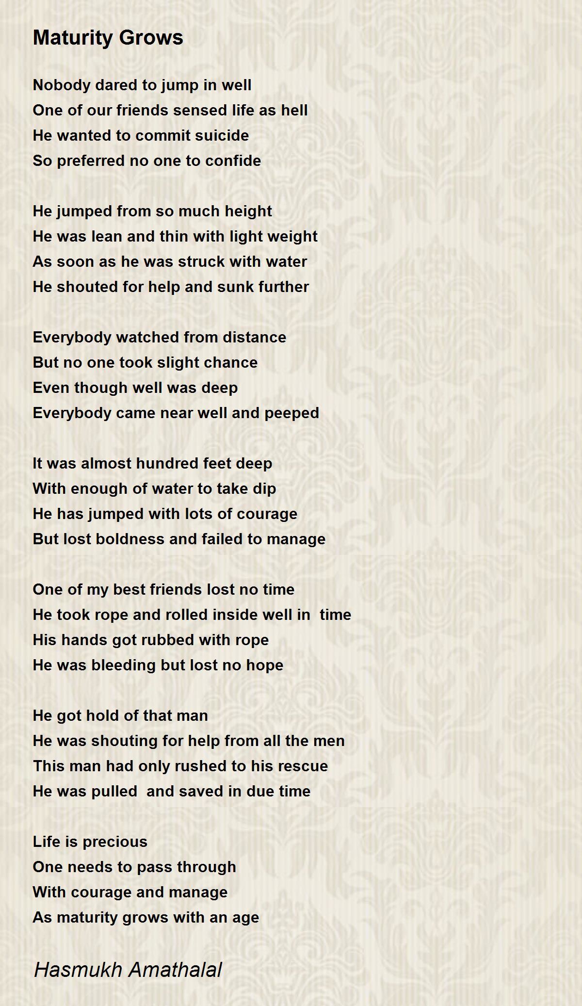 Maturity Poems - Poems For Maturity - Poem Hunter