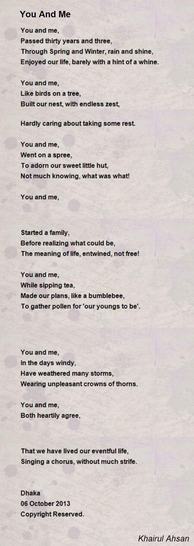 You And I Or You And Me