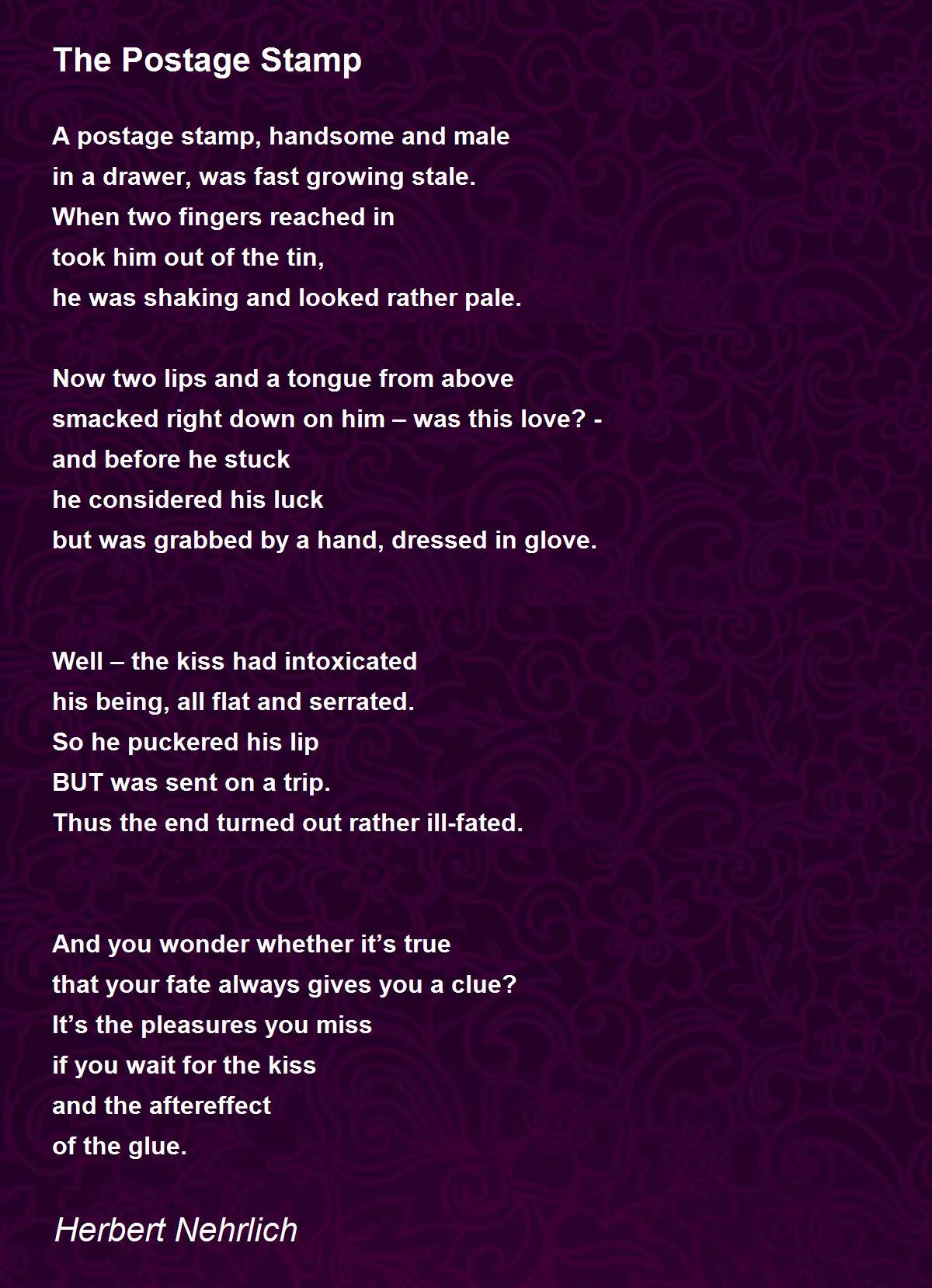 The Postage Stamp The Postage Stamp Poem by Herbert Nehrlich