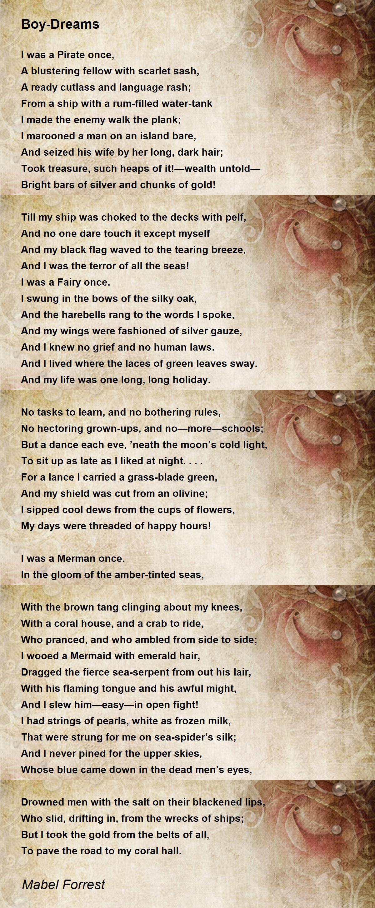 BoyDreams BoyDreams Poem by Mabel Forrest