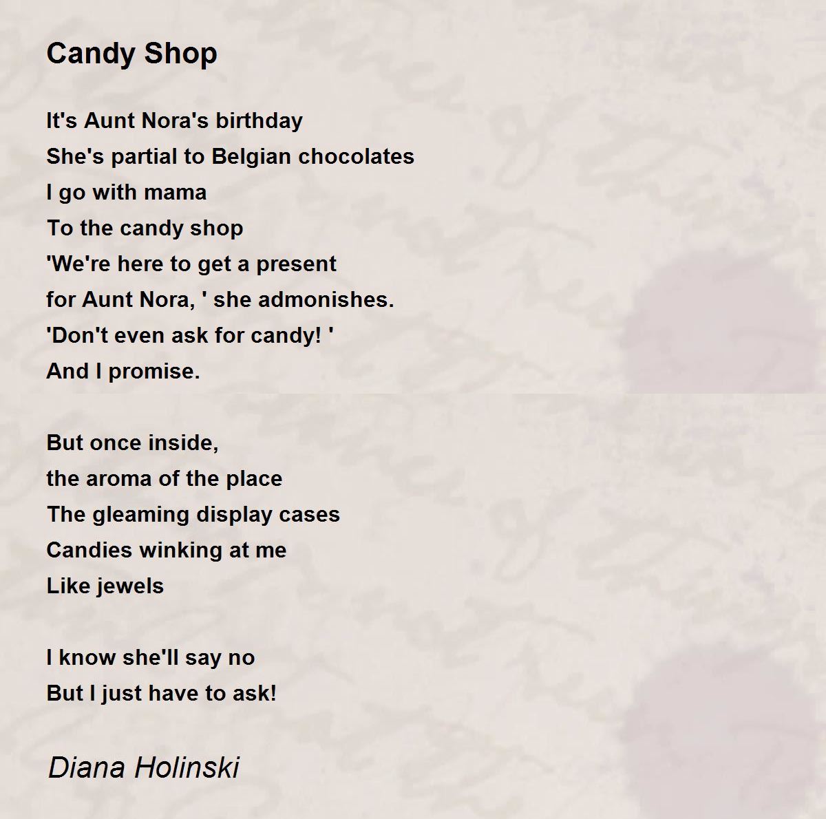 Candy Shop Candy Shop Poem by Diana Holinski