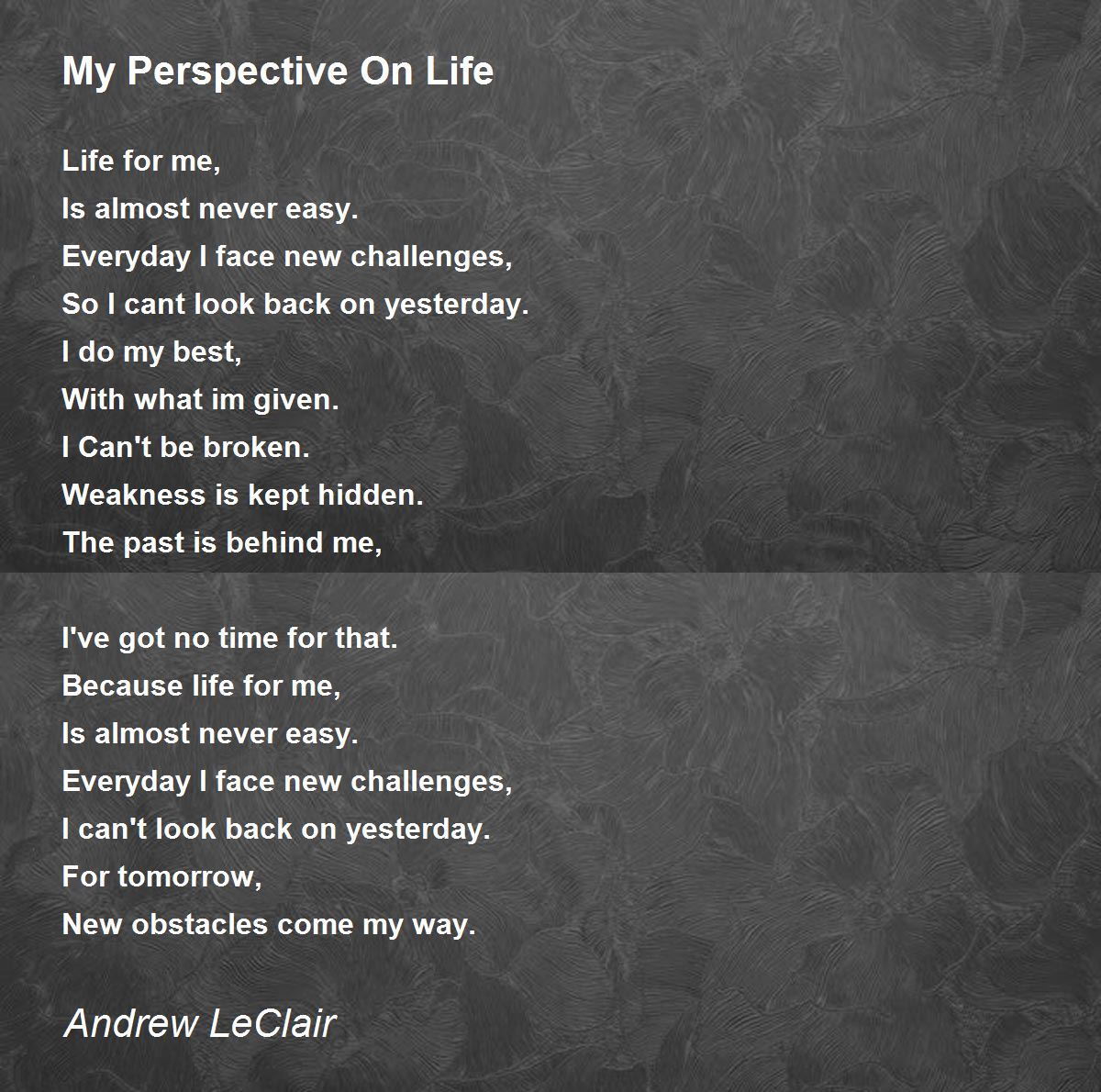 essay on perspective of life
