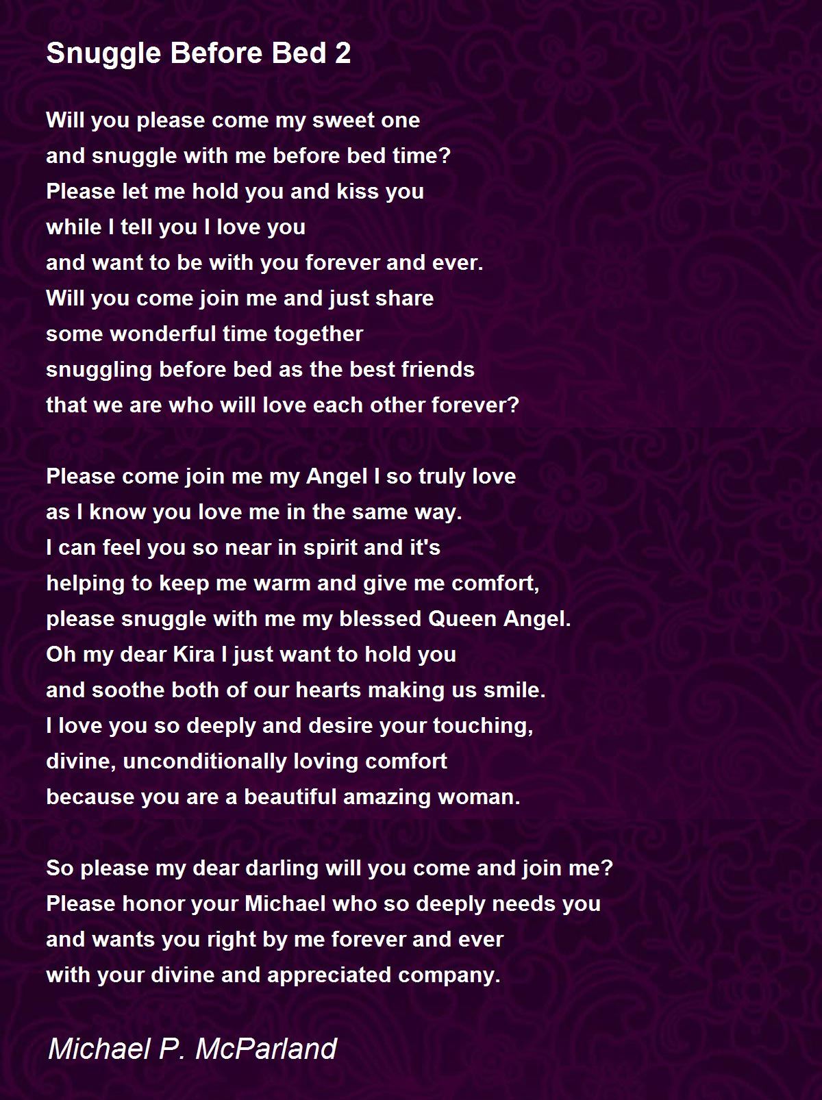 Snuggle Before Bed 2 - Snuggle Before Bed 2 Poem By Michael P. Mcparland