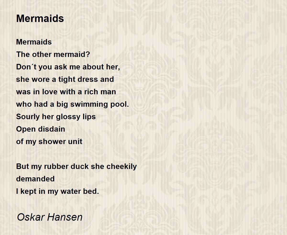 Mermaids Mermaids Poem by Jan Oskar Hansen