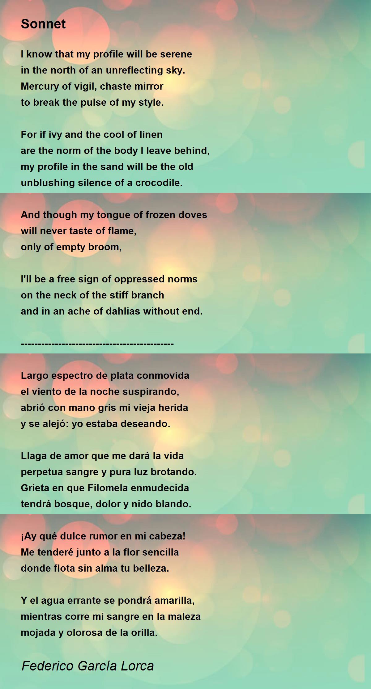 What is a sonnet poem image