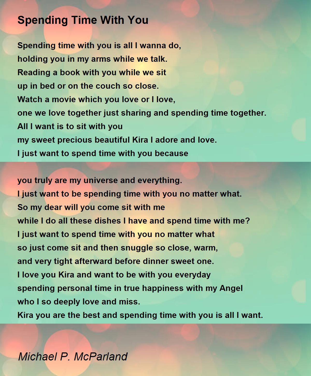 Spending Time With You Poem by Michael P. McParland Poem Hunter