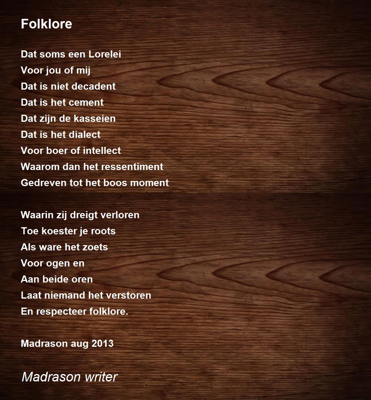 Folklore Folklore Poem by Madrason
