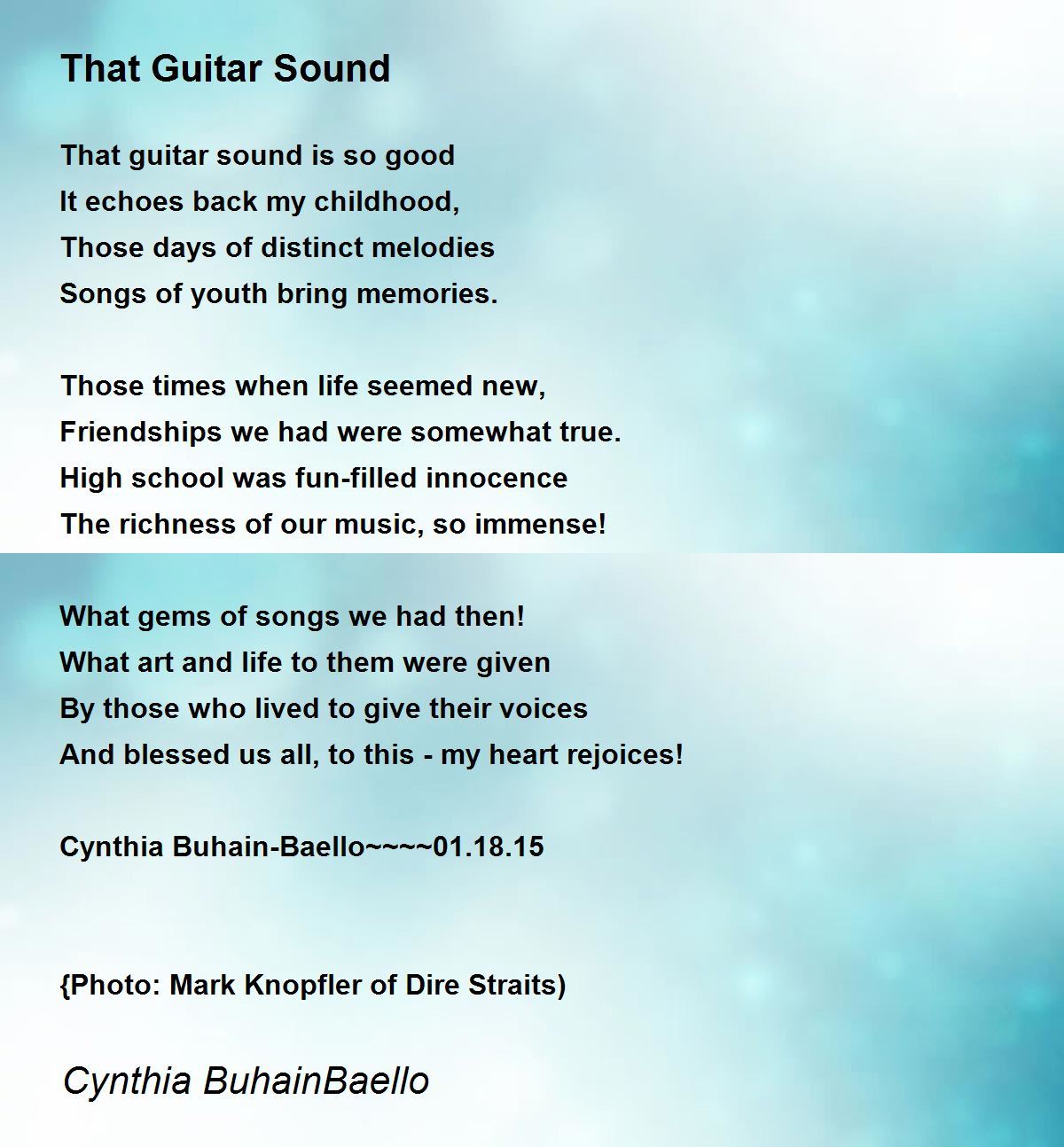 That Guitar Sound Poem by Cynthia BuhainBaello Poem Hunter