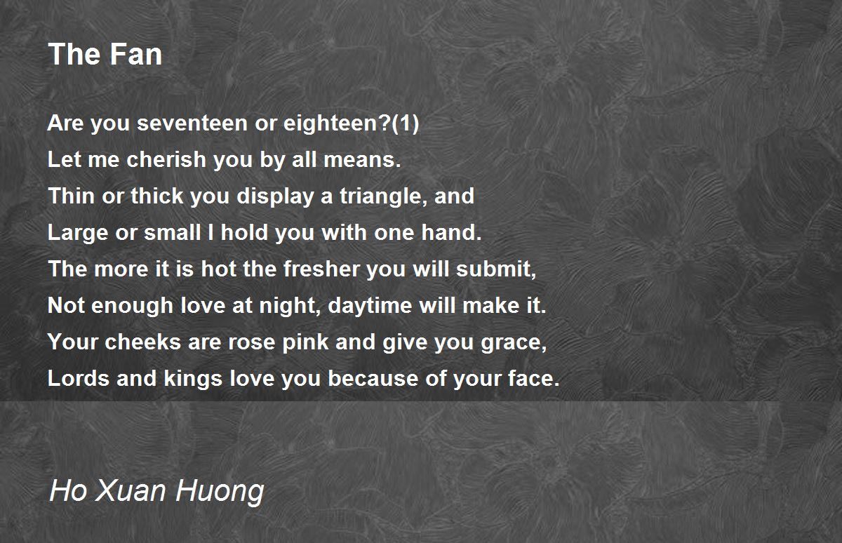 The Fan The Fan Poem by Ho Xuan Huong