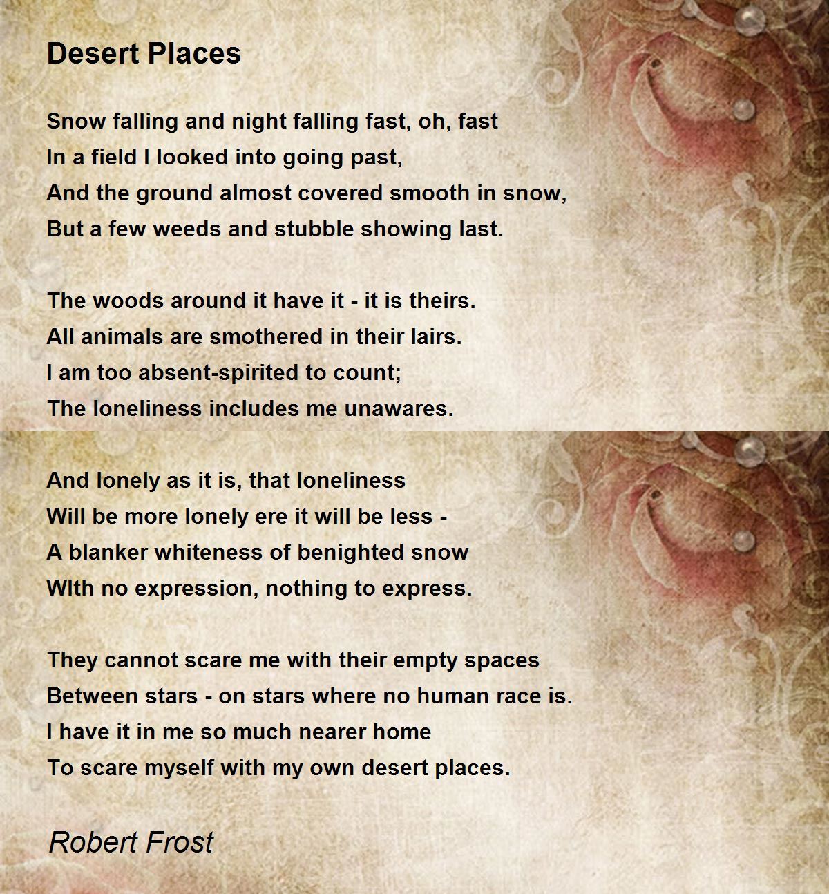 Desert Places Poem by Robert Frost - Poem Hunter
