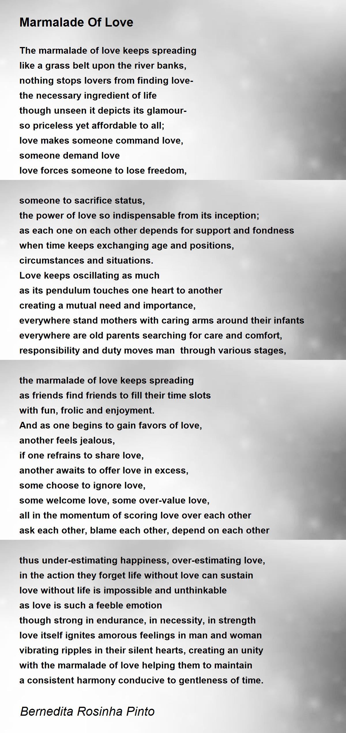 Marmalade Of Love Marmalade Of Love Poem by Bernedita Rosinha Pinto