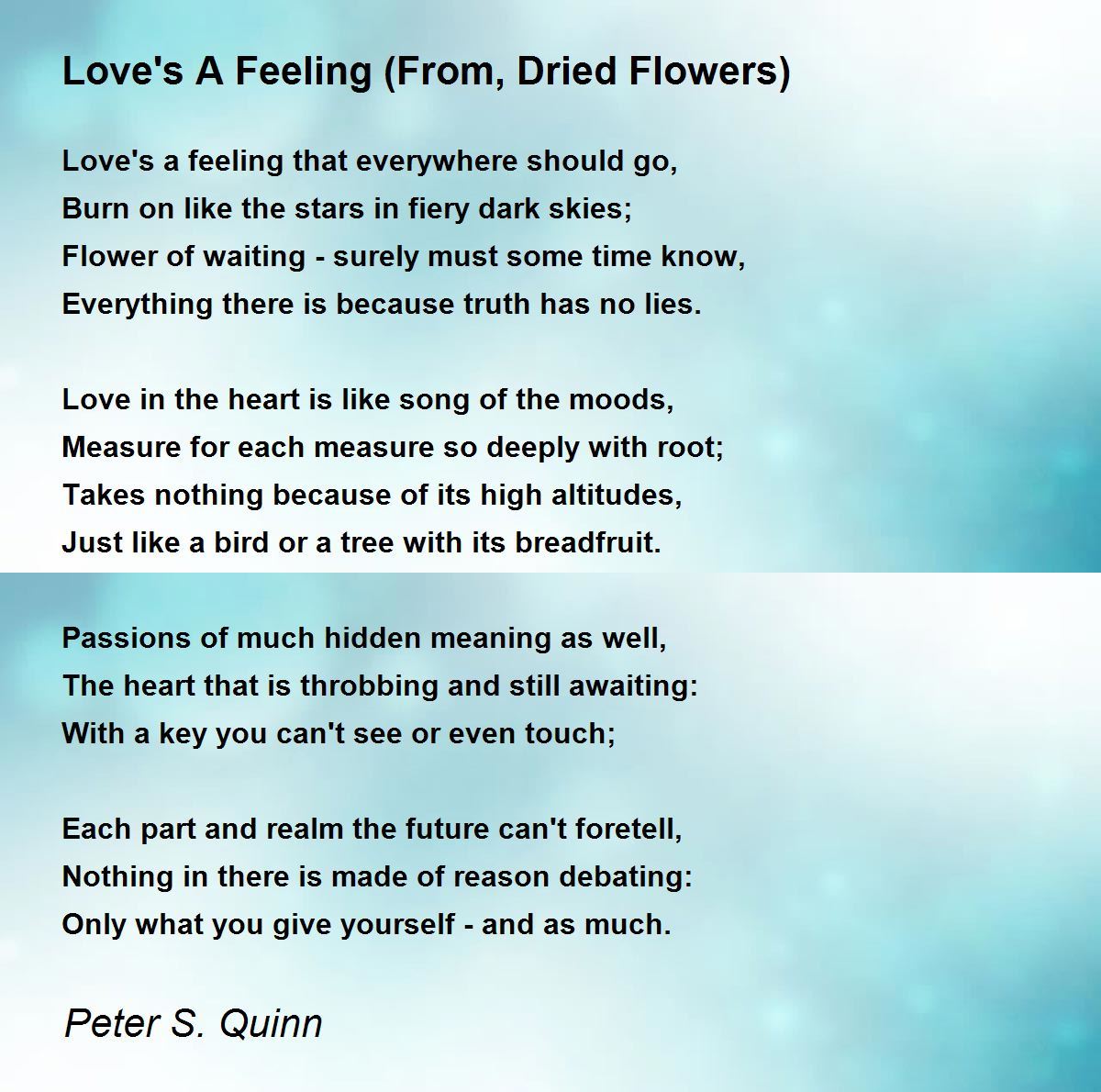 Love's A Feeling (From, Dried Flowers) Love's A Feeling (From, Dried