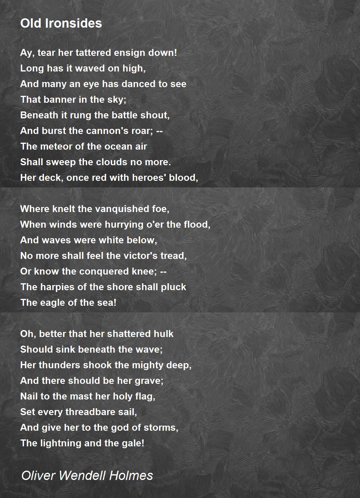 Old Ironsides Old Ironsides Poem by Oliver Wendell Holmes