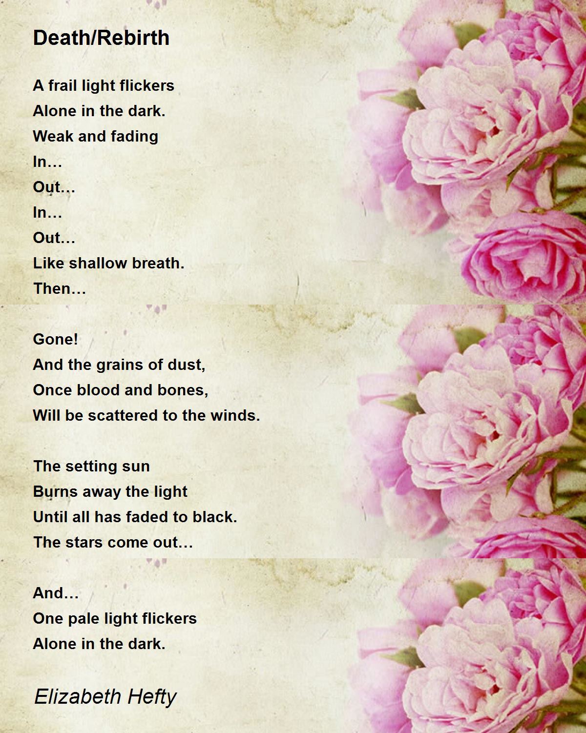 Death/Rebirth by Elizabeth Hefty Death/Rebirth Poem