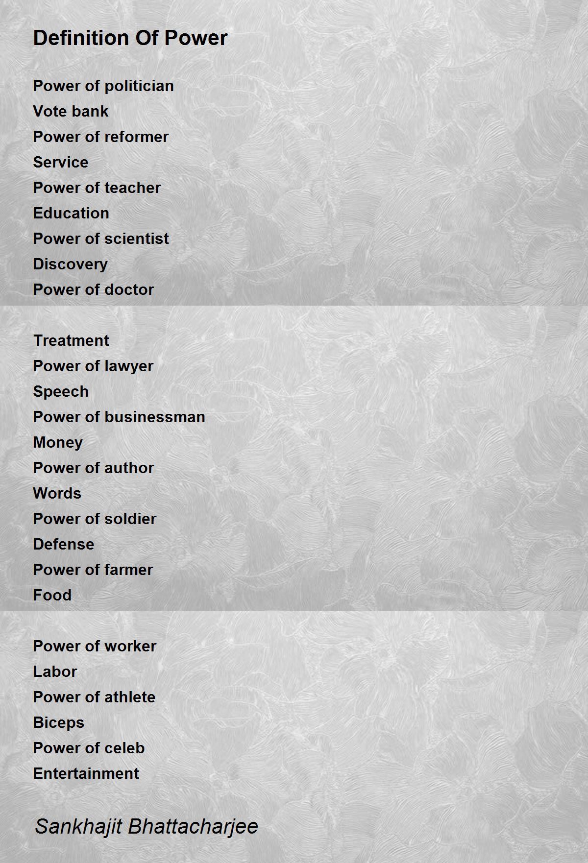 Definition Of Power Definition Of Power Poem By Sankhajit Bhattacharjee