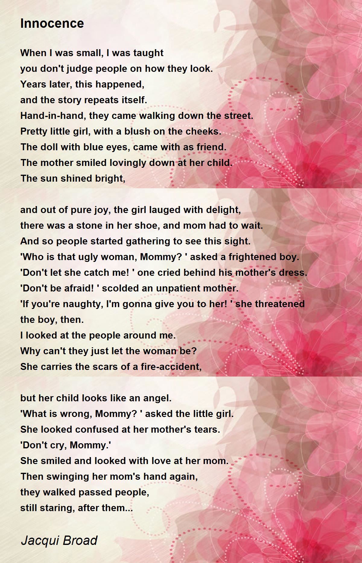 Innocence Poem by Jacqui Broad Poem Hunter