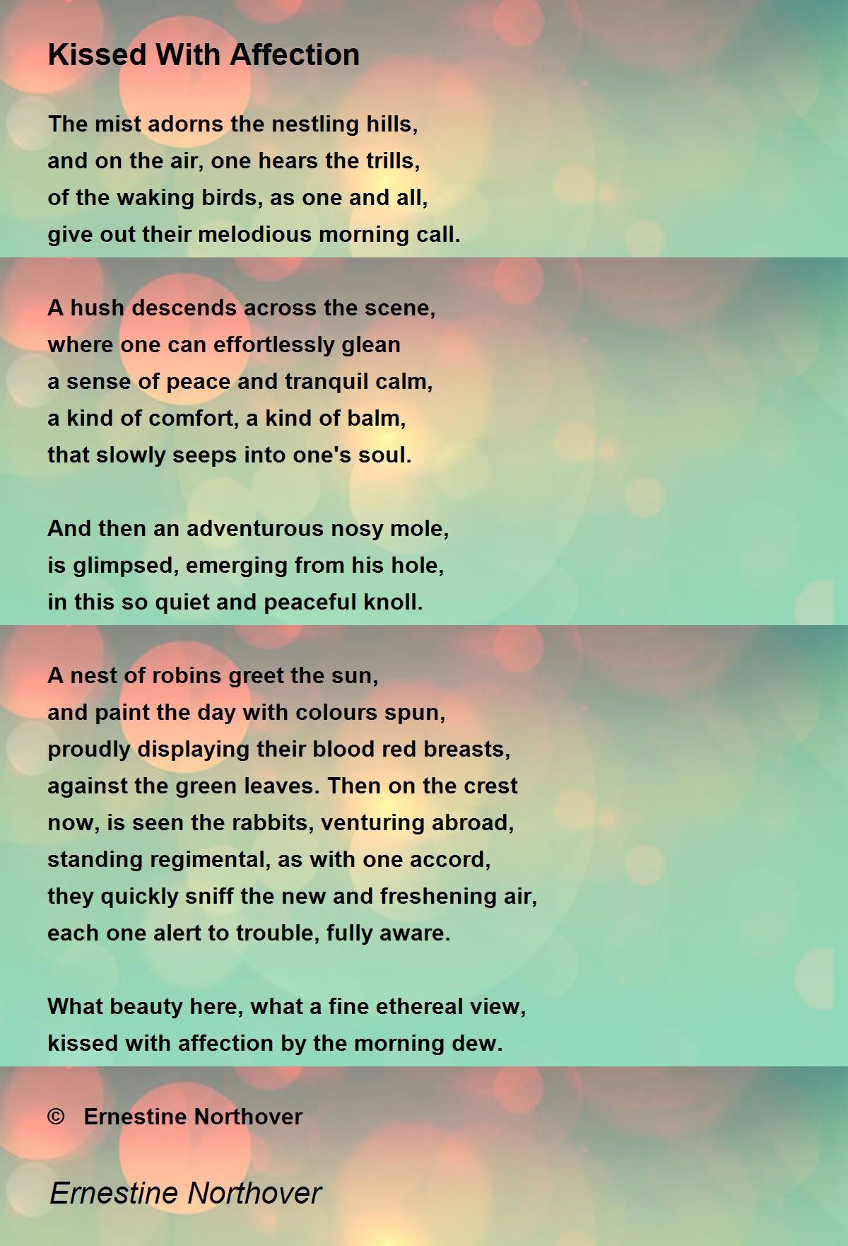 Kissed With Affection Poem By Ernestine Northover Poem Hunter