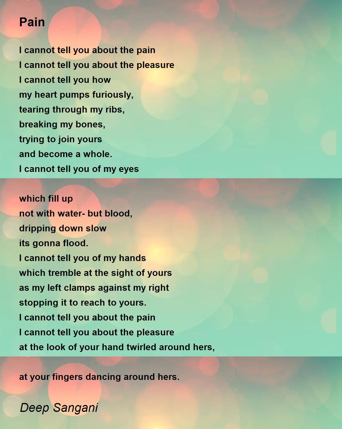 Pain Pain Poem by Deep Sangani